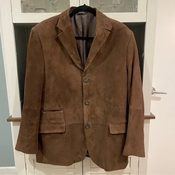 Lauren Ralph Lauren Dark Brown Suede Sport Coat Blazer - Picture 2 of 10